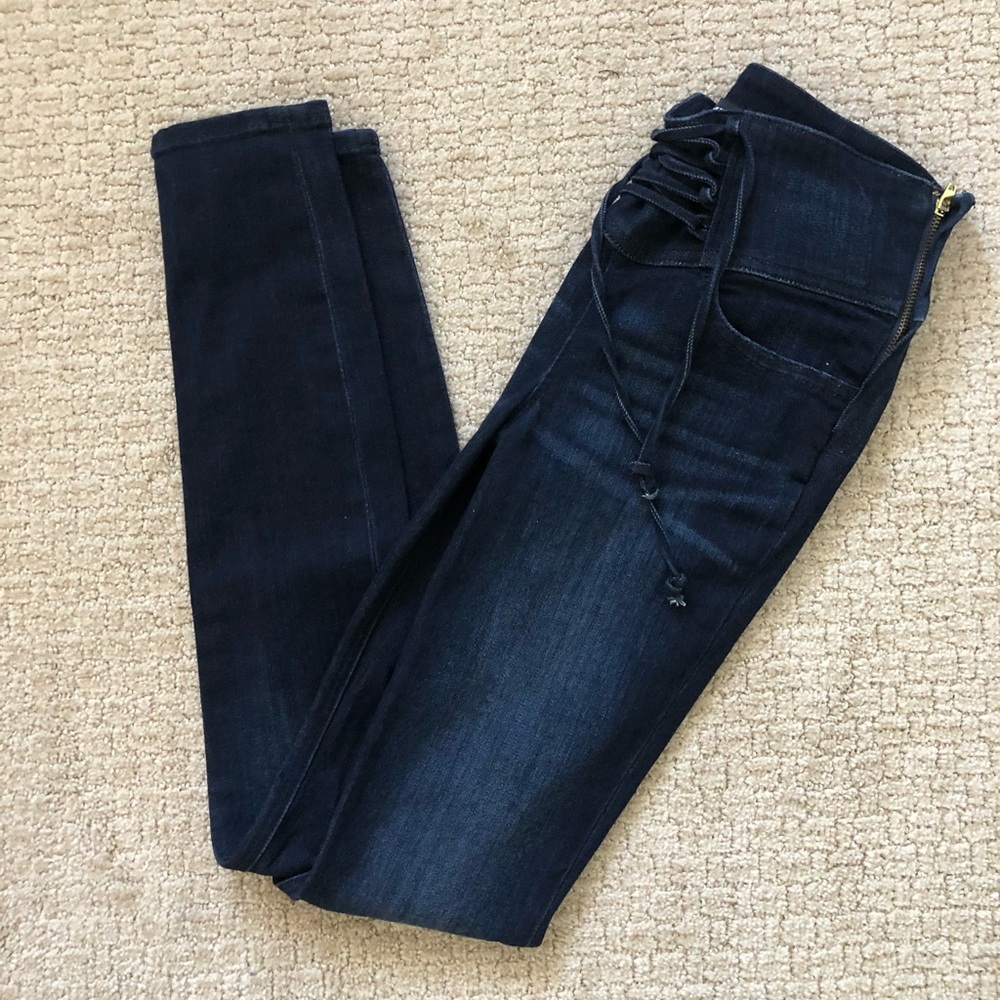 Express Dark Wash Skinny Jeans